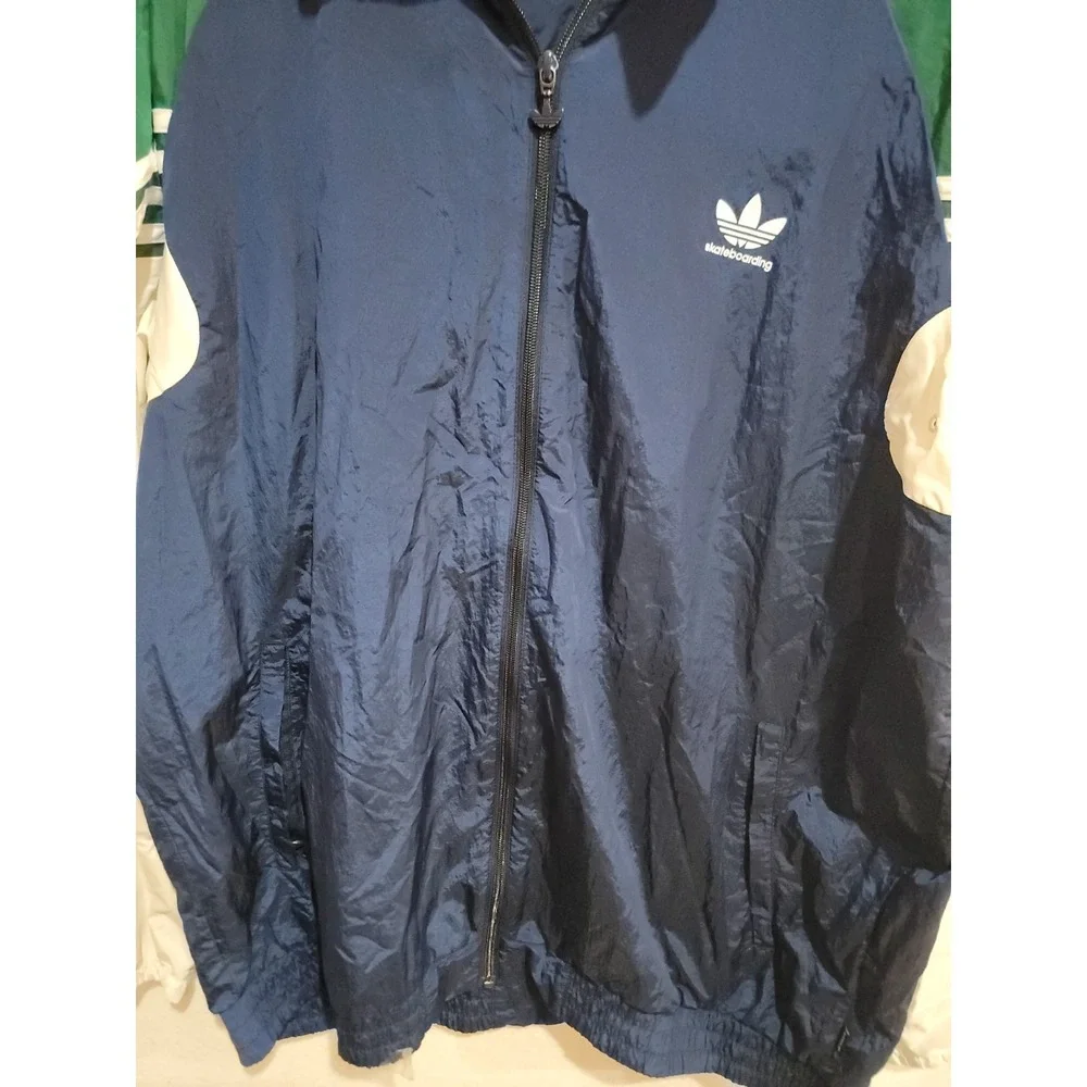 Adidas Skateboarding Track Jacket Men's 2XL‎ Colorblock Plaid Full Zip Vintage